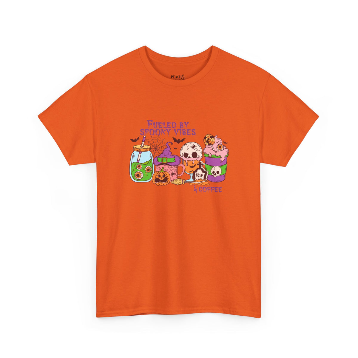 Fueled By Spooky Vibes & Coffee | Halloween | T-Shirt