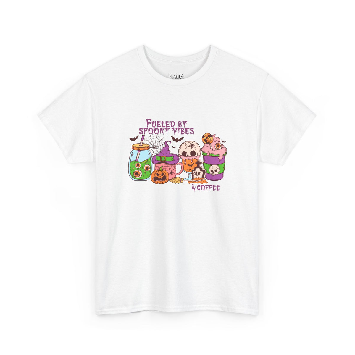 Fueled By Spooky Vibes & Coffee | Halloween | T-Shirt