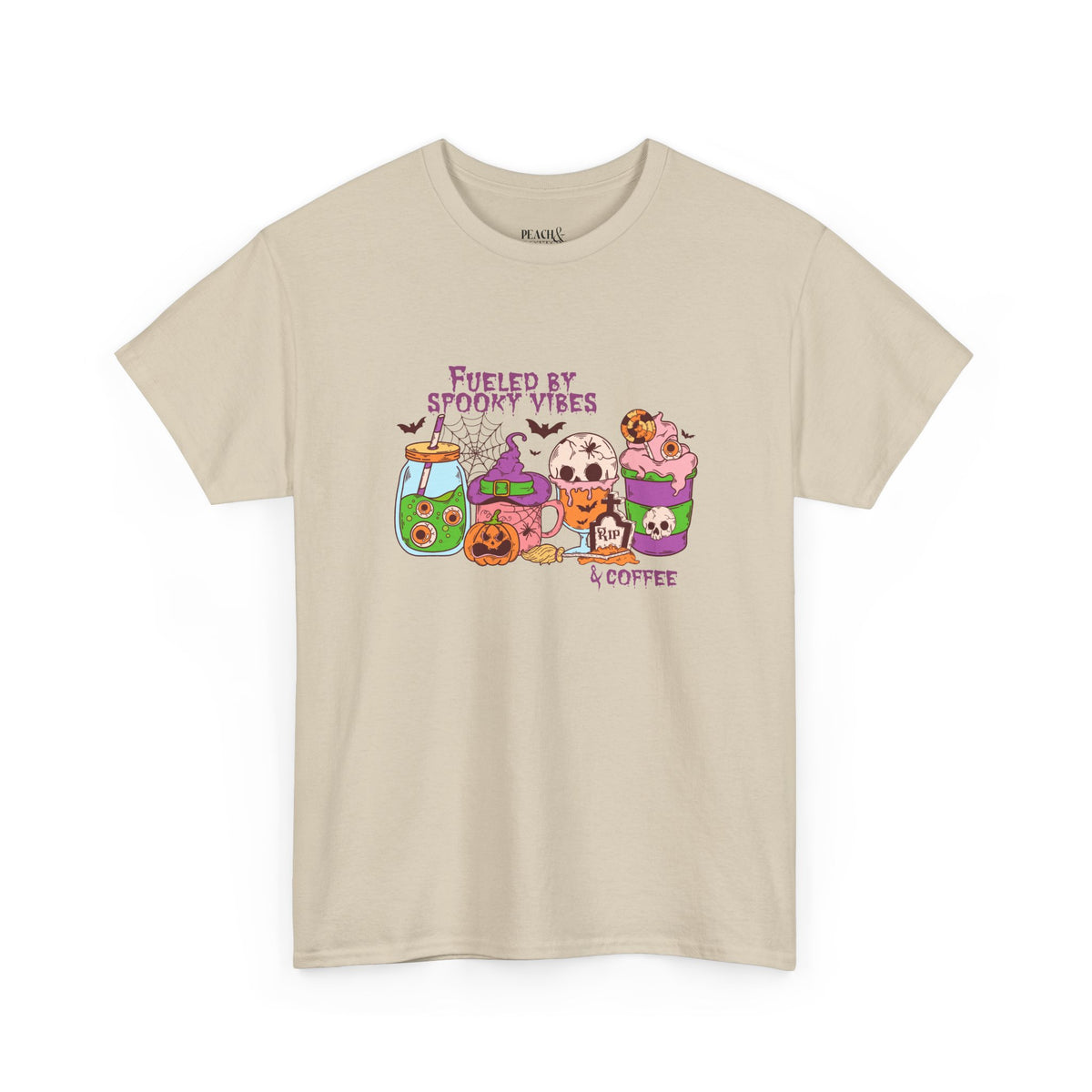 Fueled By Spooky Vibes & Coffee | Halloween | T-Shirt
