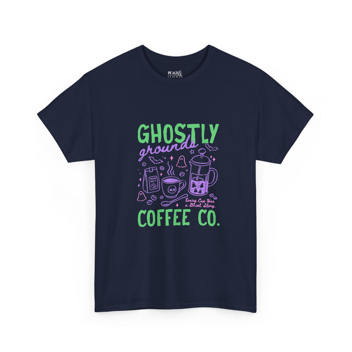 Ghostly Grounds Coffee Co. | Halloween Coffee | T-Shirt