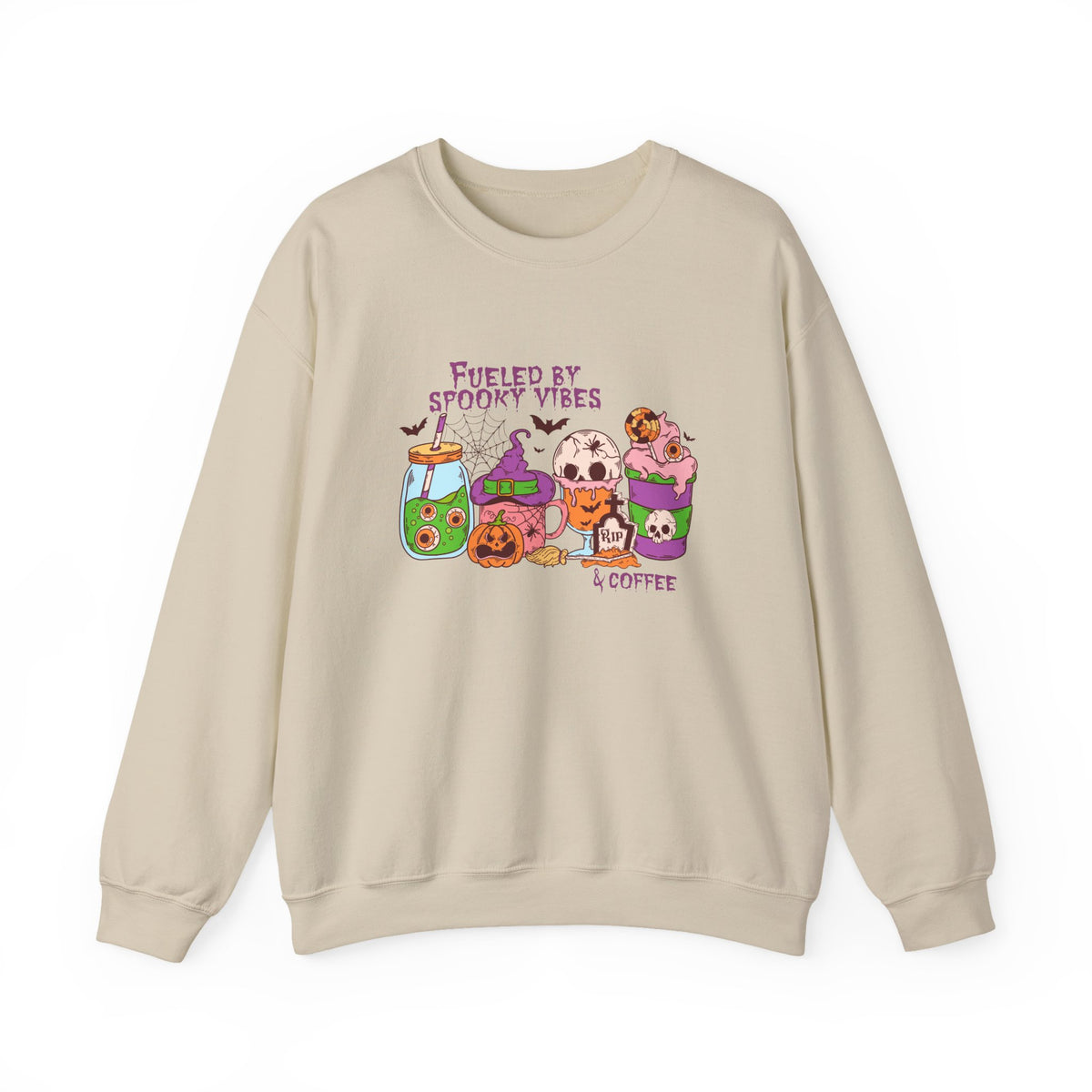 Fueled By Spooky Vibes & Coffee | Halloween | Crewneck