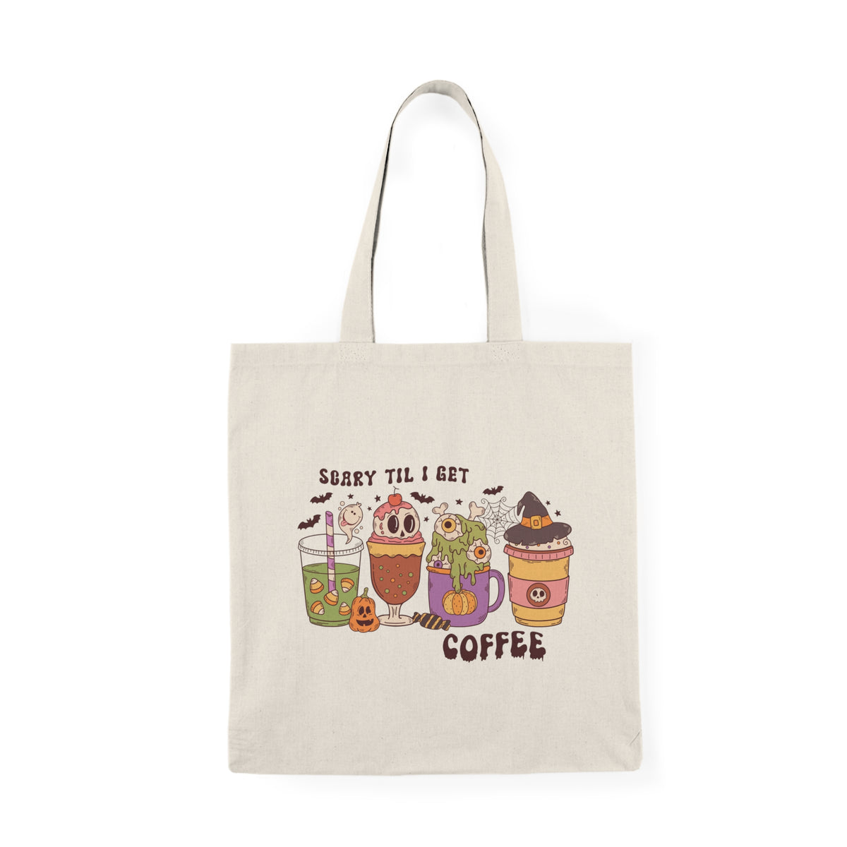 Scary Til I Get Coffee | Halloween | Tote Bag