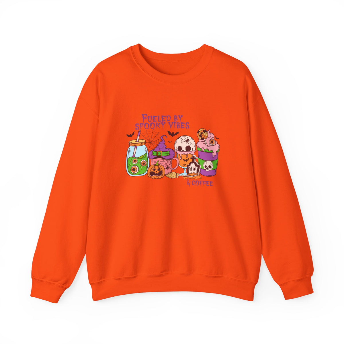 Fueled By Spooky Vibes & Coffee | Halloween | Crewneck