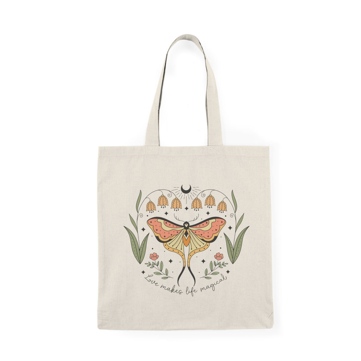 Love Makes Life Magical | Moth Butterfly | Summer | Tote Bag