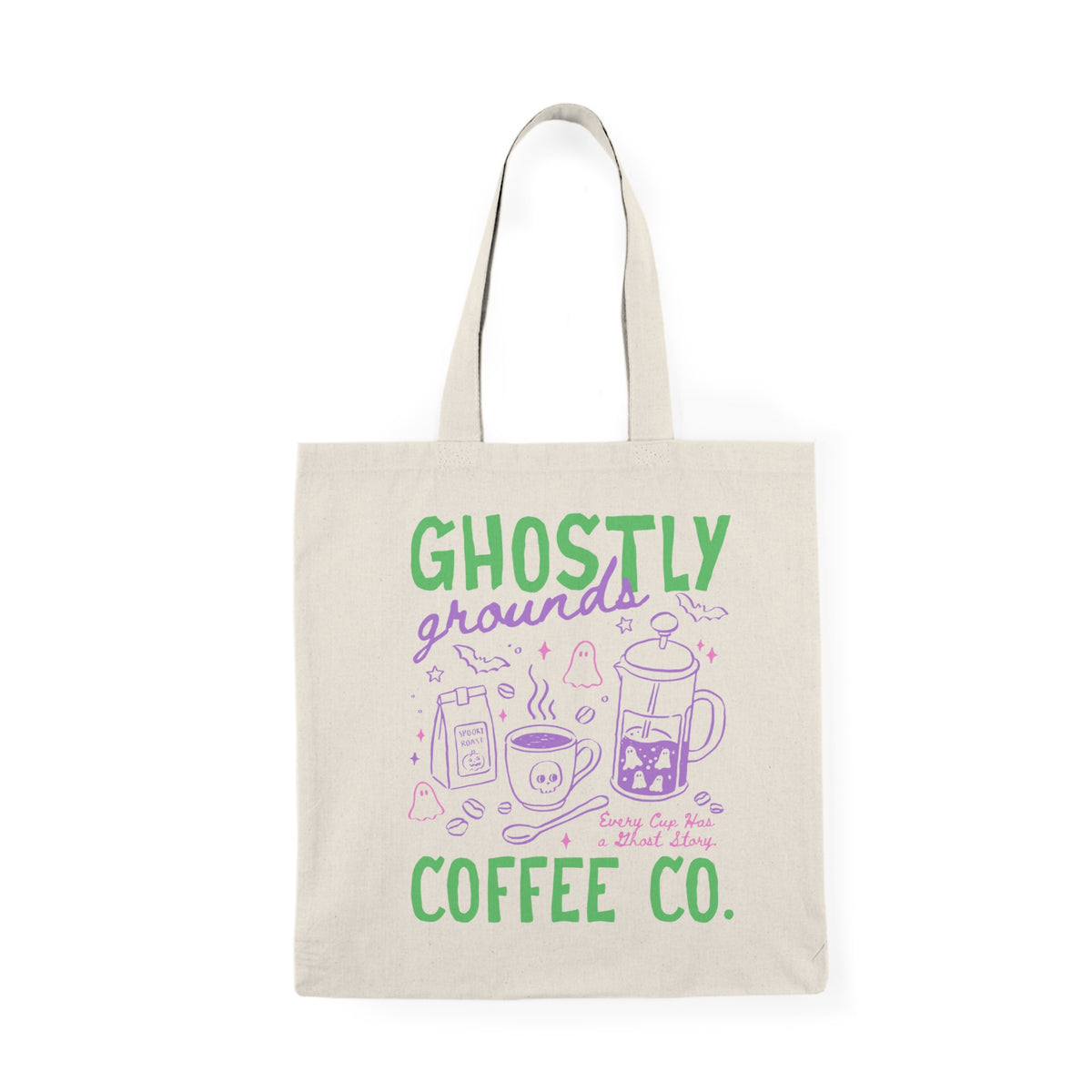 Ghostly Grounds Coffee Co. | Halloween Coffee | Tote Bag