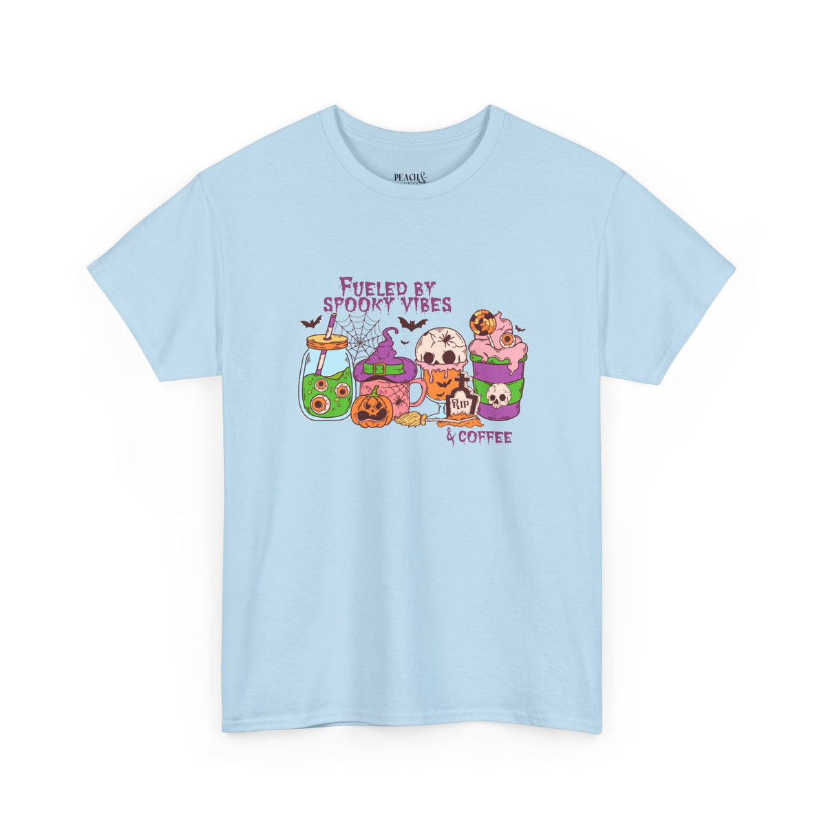 Fueled By Spooky Vibes & Coffee | Halloween | T-Shirt