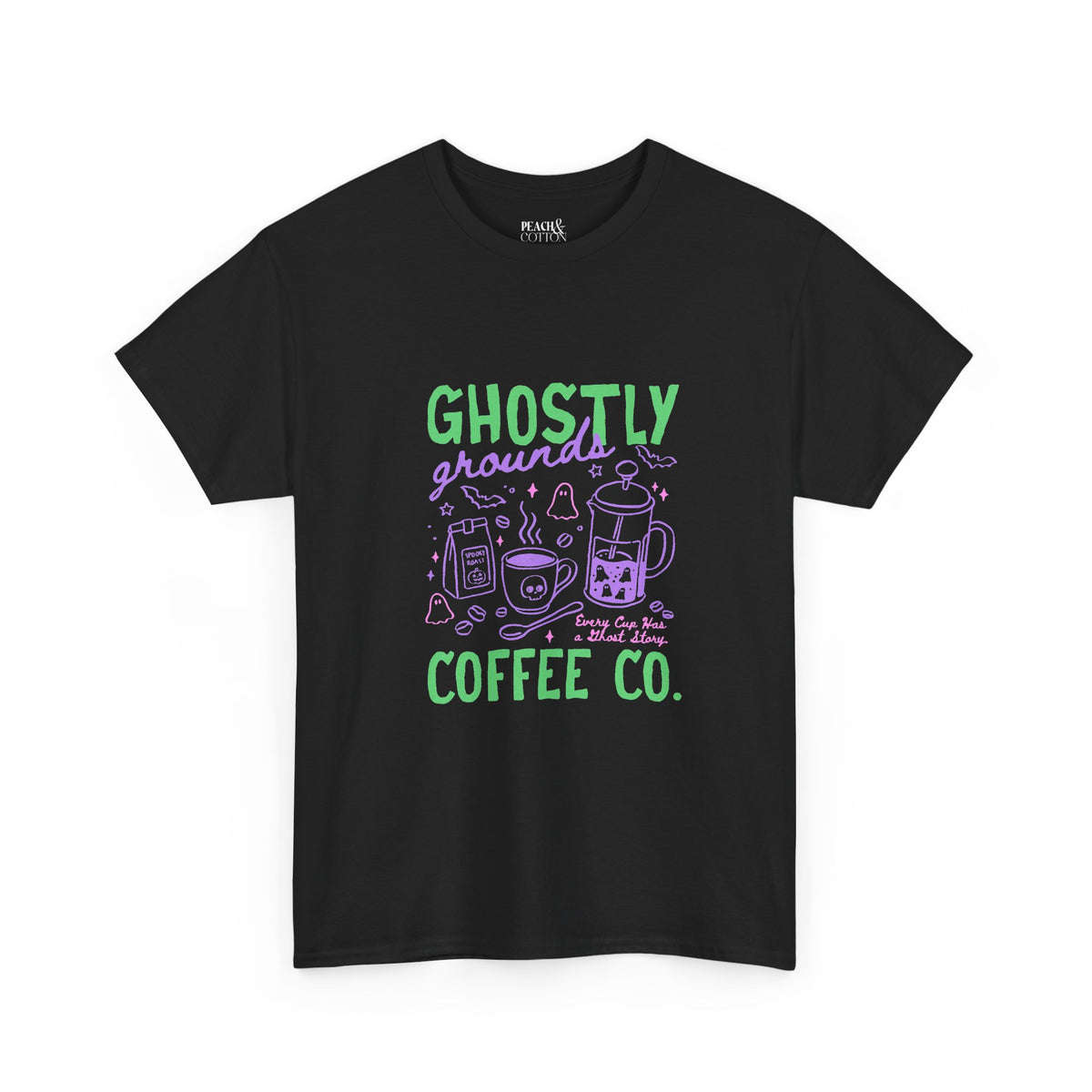 Ghostly Grounds Coffee Co. | Halloween Coffee | T-Shirt