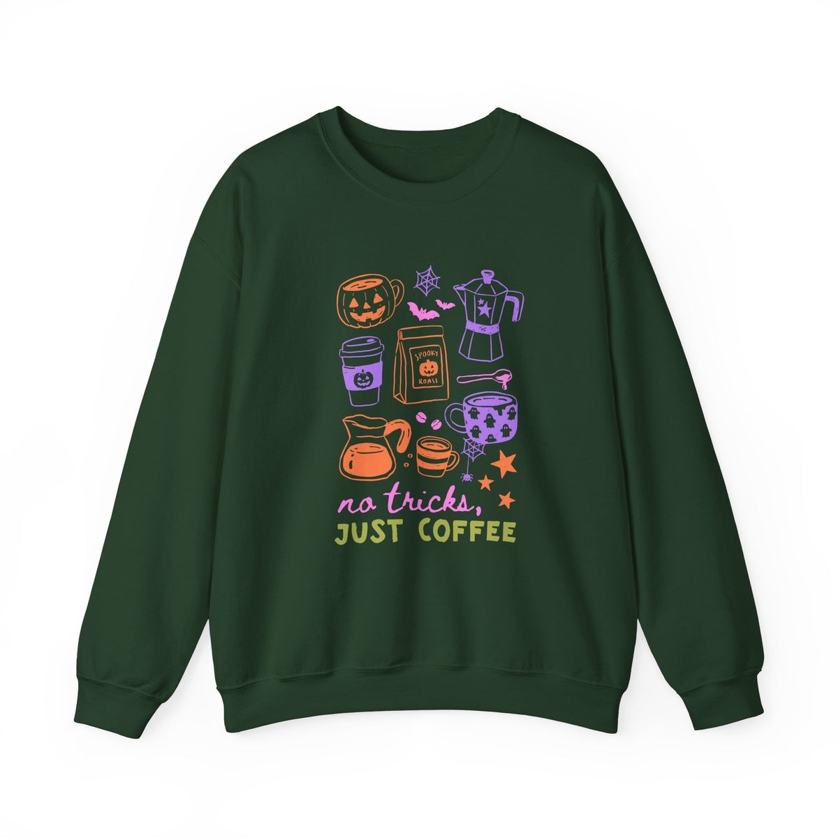 No Trick Just Coffee | Halloween Coffee | Crewneck