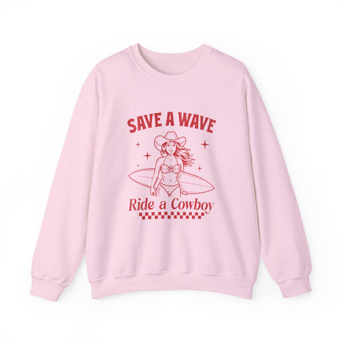 Save A Wave Ride A Cowboy | Salty Cowgirl | Summer | Crewneck