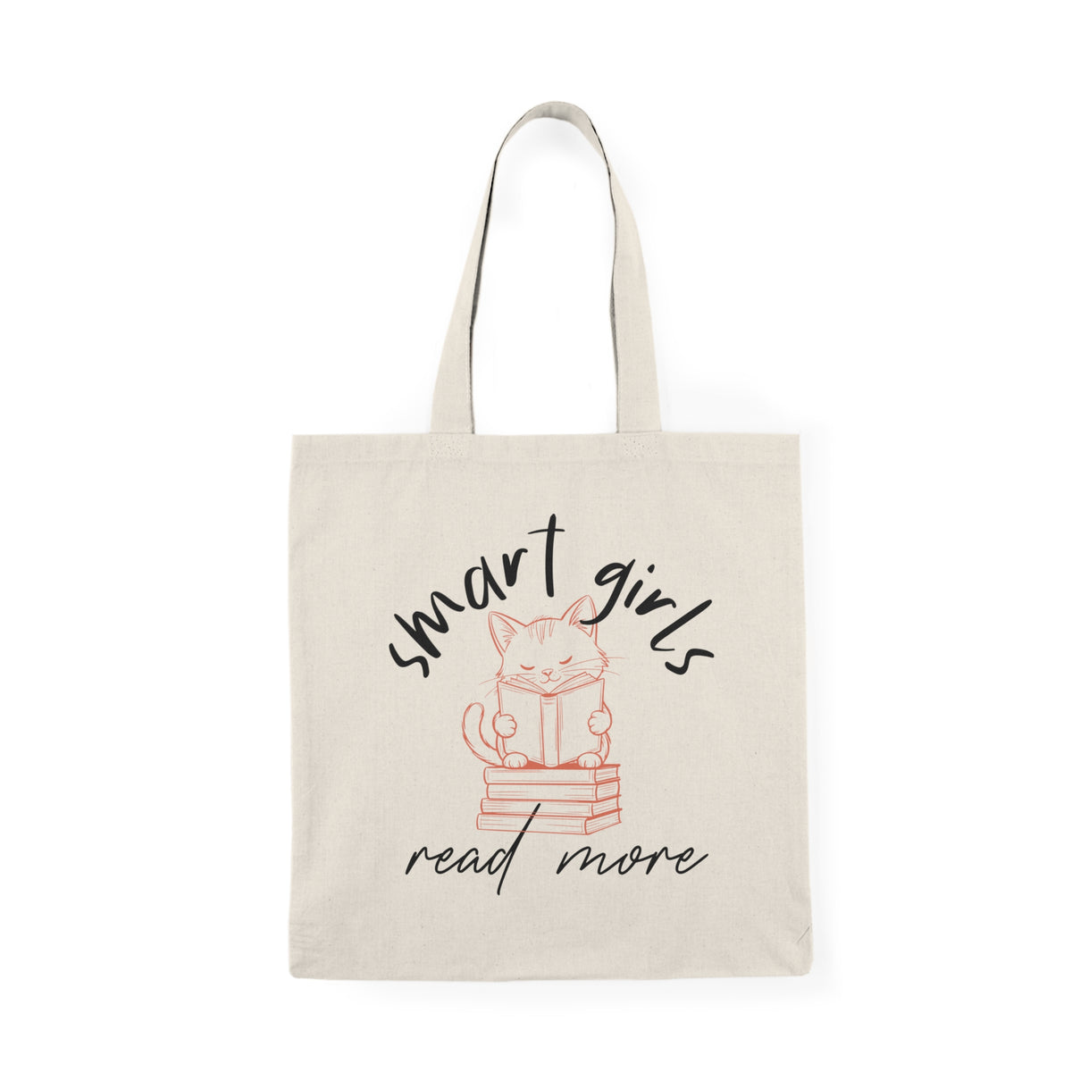 Smart Girls Read More | Cat | Book Lover | Tote Bag
