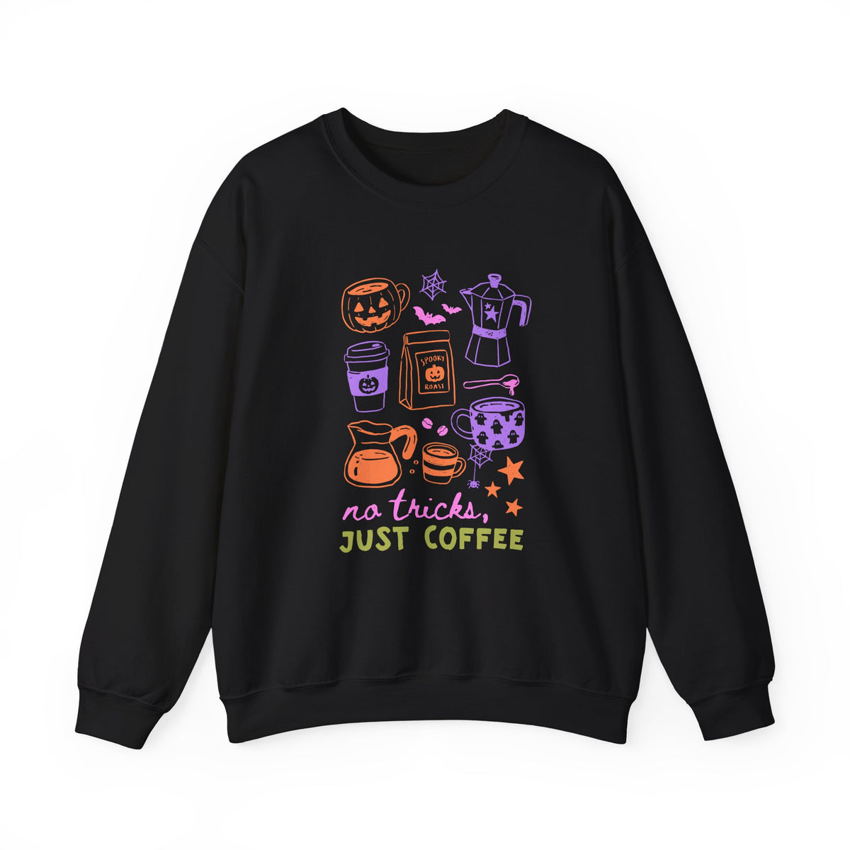 No Trick Just Coffee | Halloween Coffee | Crewneck