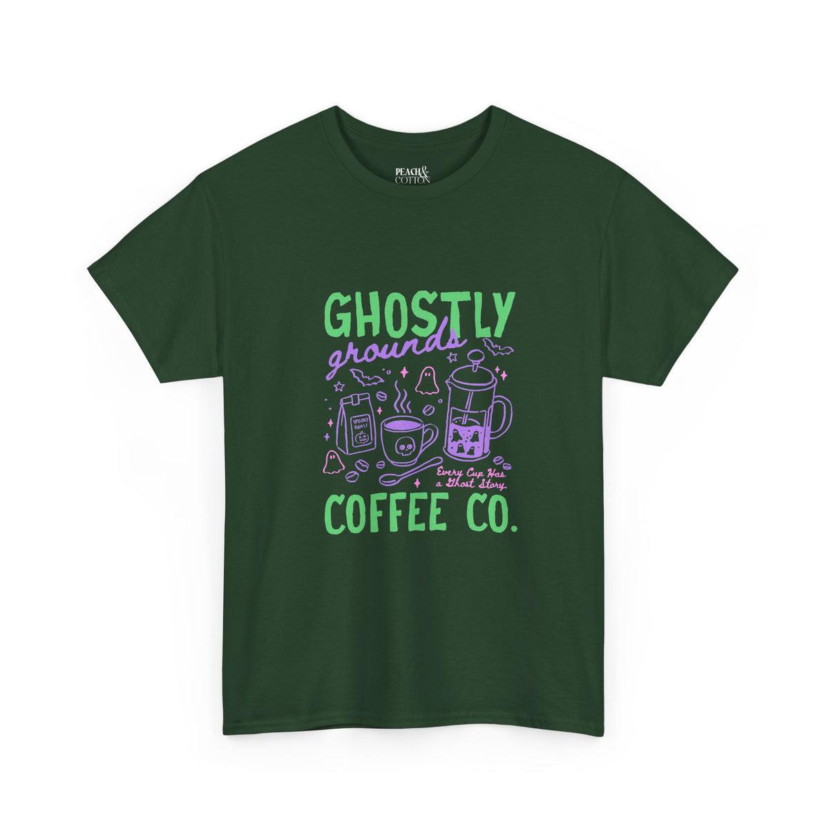 Ghostly Grounds Coffee Co. | Halloween Coffee | T-Shirt