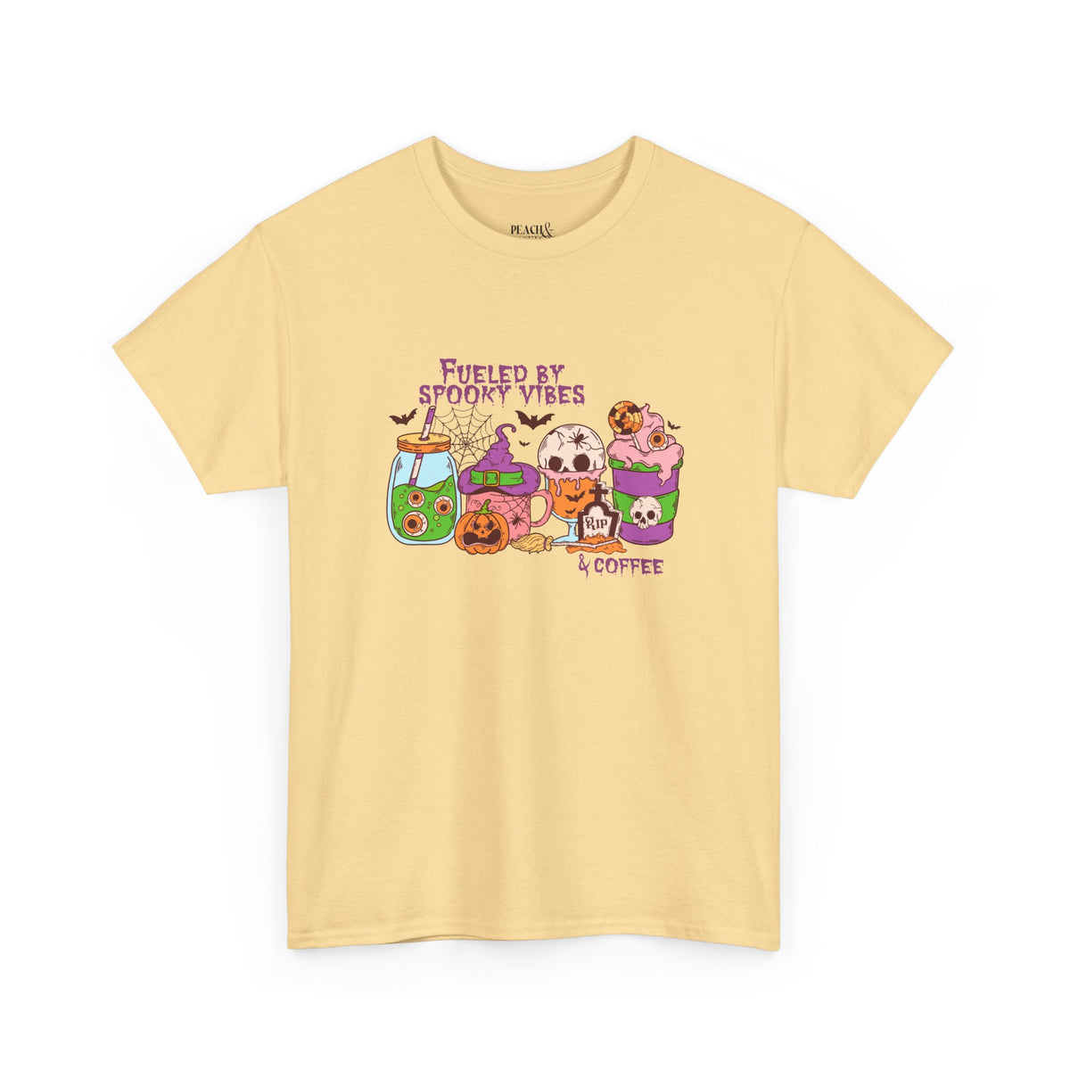 Fueled By Spooky Vibes & Coffee | Halloween | T-Shirt